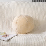 Hot Funny Plush Round Wool Cushion Living Room Decor Throw Pillow Solid Color Stuffed Sofa Pillow Office Waist Rest Throw Pillow