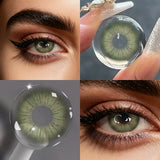 1 Pair Glacier Beauty Contact Lenses, Natural Blue Hazel Small Pupil Soft Lenses, 6-Month Wear for Eye Makeup & Daily