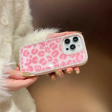 Leopard phone case for iphone 15pro 14 13 15 16 pro max 14promax 16Pro 13promax 15promax ins 3d diamond simple fundas shell