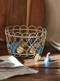 Mini Size Snack Sundries Storage Basket Metal Iron Art Rotundity Square Frame Desktop Cosmetics Jewelry Storage Basket