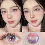 1pair Violet Pink Color Contact Lenses Glitter Pupil Cosmetic Eye Lenses