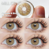 Colored Contact Lenses for Eyes 1Pair Lenses Brown with Diopters Degree Blue Eyes Lens Gray Pupils Fast Ship