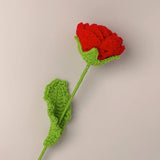 Handmade Crocheted Rose Flower Bouquet Artificial Flowers Wool Flower Finished Product Valentine's Day Teacher's Day Gift