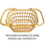 Handwoven Rattan Storage Basket Multipurpose Organizer for Kitchen Sundries Clothing Toys Snacks Desktop Items Home Organization