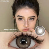 1pair Myopia Contact Lenses Big Black Eyes Cosmetic Contacts Lenses Beautiful Yearly Colored Contact Natural Lenses Eye