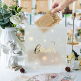 Ikeehome  PartyWorld Acrylic Wedding Card Box Frosted Gift Box with String Light Urn Box for Wedding Reception