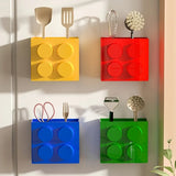 Magnetic Refrigerator Storage Box Plastic Building Block Refrigerator Side Mount Rack Organizer for Kitchen Wrap Straws Utensils