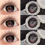 1 Pair Glossy Black Colored Contact Lenses 14.5mm Big Eyes Lenses For Daily Party Makeup Student of the Year Natural