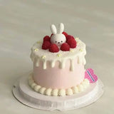 4-inch Pink Strawberry Mini Plastic Simulation Birthday Cake Model Decoration Showcase Dessert Sample Display Photography Props