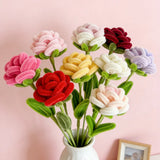 7Pcs artificial roses Valentine’s Day Gifts for and Wife Girlfriend Chenille Handmade Stems Twist Sticks DIY Fake Flowers