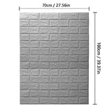 70CMx10M Self Adhesive Wallpaper 3D Brick Pattern Soft Foam Material Waterproof Wall Stickers DIY Wall Art for Home Decoration