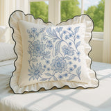 Korean Romantic Pillow Girl's Heart Washed Cotton Ruffled Cushion Cover Core Car Sofa Carto Rabbit Floral Pillow 45cmx45cm
