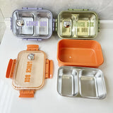 304 Stainless Steel Bento Box 2Compartments Large Capacity Food Grade Lunch Box for Students & Office Workers Insulated Leakproo