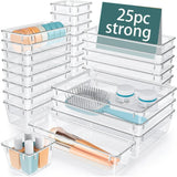 Multifunctional Transparent Drawer Organizer Set (4/8/13/25/28-Piece Sets) — For Storing Cosmetics, Jewelry, and Office Supplies