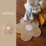 Irregular Shape Flowers Rugs for Bedroom Bedside Carpet Living Room Soft Fluffy Plush Mat Home Decoration Cloakroom Floor Mats