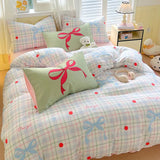 Washed Cotton Duvet Cover Set Breathable Comforter Bedspread Pillowcases Bed Linens Bedding Set Girls Room Decor Home Textiles