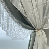 Double French Rococo Ins Style Curtains for Living Room Bedroom Girls Models Blackout Light Luxury Cream Lace Milk Tea Colour