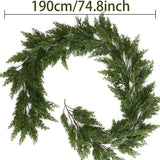6.2FTArtificial Norfolk Pine Garlands Real Touch Christmas Cypress Greenery Vine for Table Mantle Xmas Home Decoration
