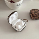 Brown Leopard Print Earphone Case For Samsung Galaxy Buds 2 Live Cases Keyring for Buds 3 Pro FE Core Buds3 Soft Headphone Cover
