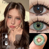 1pair Colorcon Contact Lenses for Eyes Fashion Gray Color Lenses Blue Lens Eye Contacts Beauty Pupils Yearly Cosmetics