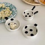 Cute Ink Dots Breakfast Cake Dessert Bread Plate Large Decor Fruits Salad Dinner Plate Home Bar Party Appetizer Dipping Saucer