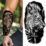 Waterproof Temporary Tattoo Sticker Lion Family Flash Tatto Tiger Wolf Moon Crown Flower Body Art Arm Fake Tatoo Men Women