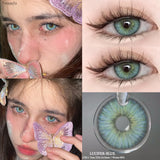 Contact Lenses 2 PCS For Eyes LUCIFER Blue Cosmetic Contacts Lenses  Beautiful  Yearly Color Contacted Natural Lenses