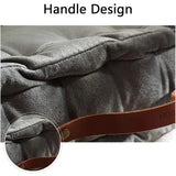 Grey Square Thick Floor Seating Cushions Tufted Cushion Meditation Pillow Floor Pillows Seating with Carrying Handle Tatami Pad