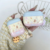 cartoon cute cookie bear love heart pendant shockproof silicone protective case for apple airpods 1 2 3 4 pro 2 earphone cover