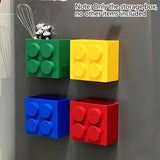 Magnetic Refrigerator Storage Box Plastic Building Block Refrigerator Side Mount Rack Organizer for Kitchen Wrap Straws Utensils