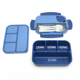 Portable Sealed Lunch Box with Fork Spoon Knife Microwave Available Heating Bento Box Student Office Staff Fruit Food Containers