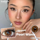 1 Pair Pearl Warm Series Colored Contact Lenses Natural Brown Pupils Eyes Contact lenses Blue Soft Contacts 14.20mm