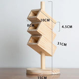 Nordic Style Wooden Pen Holder Detachable Desk Storage Rack Makeup Brush Oblique Insertion Pen Holder Office Stationery Supplies
