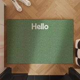 Vibrant Solid Color Hello Letter Doormat Wire Loop Cuttable Entrance Welcome Carpet Anti-Dust Indoor Outdoor Home Mat