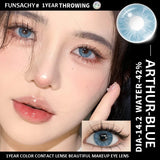 1 Pair Colored Contact Lenses for Eyes Cosmetic High Quality ARTHUR Series Gray Lenses Fashion Blue Contacts Yearly Use