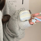 Ins Blue Stripe Star Pendant Earphone Case For Huawei FreeClip 2 Case for FreeBuds 7i 6i 5i SE2 SE3 Soft Protective Cover funda