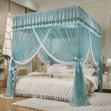 Boutique Embroidery Mosquito Net for Summer with Bracket Palace Bed Curtain Tent for Girls Bedroom Home Decor
