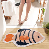 Cartoon Fish Children's Bedroom Floor Mat Soft Shaggy Carpets Anti-slip Area Rugs Absorbent Bath Mat Cute Living Room Decoration