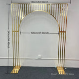 1pcs/3pcs Shining Gold Mirror Chuppah Acrylic Backdrop Stand for Wedding Decoration Flower Stand Walkway Pillar 2M/2.4M Tall