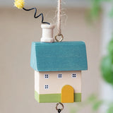 Nordic Wood House Wind Chime Handmade Hanging Bell Door Handle Wall Kids Room Decorations Garden Home Office Nursery Decor