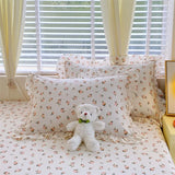 100% Cotton 2pcs Flower Prints Ruffles Pillowcases 48x74cm Sizes Cushion Cover for Bed Floral Style Adults Kids Pillowslip 베개커버