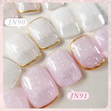 10ml Snow Glitter Gel Nail Polish Pink Milky White Jelly Sequins  Semi Permanent Nails Art Design Varnish Manicure