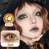 Peony Red Eye Colored Contact Lenses Half Year Use Small Pupils Contacts Lens for Anime Cosplay Party Halloween Makeup