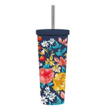 830ML Large Hole Thermos Cup With Straw And Pattern,Mug,Double Layer Stainless Steel Vacuum Flasks,Portable Insulated Water Cup