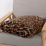 Faux Rabbit Fur Leopard Print Double-layer Coral Rabbit Plush Blanket Bedroom Sofa Soft Breathable Warm Cover Blanket