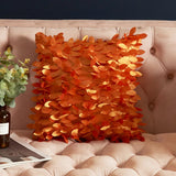Solid Color 3D Leaf Body Pillow Soft Sofa Pillow for Home Living Room, Hotel, Car Back Satin Home Accessories for Bedrooms