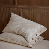 2 Pcs Class A  Linen Cotton Pillow Cases Wabi-sabi Aesthetic Beige Pillowcase for Bed Skin-friendly Bed Sleep Pillow Cover 48x74