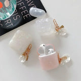 Luxury Girls Pearl Case For Airpods Pro 2 1 Case For Apple AirPods 4th 2 3 Case Cover For Airpods Pro With Keychain Earphone Box