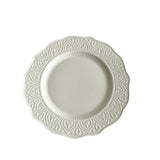 French Embossed Western Dining Plate High-end White Dessert Plates Exquisite Home Ceramic Serving Disc Retro Pasta Tableware