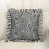 1pc luxury grey Jacquard cushion cover ruffle 45*45cm 30*50cm room decor throw pillow cover for sofa livingroom pillowcase
